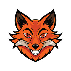 A fierce stylized fox head logo design