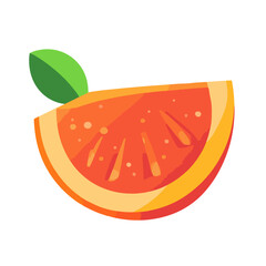 Simple flat 2D icon sliced orange branch isolated on transparent background, vector, vector, flat design, animation design, simple flat 2D icon, clipart