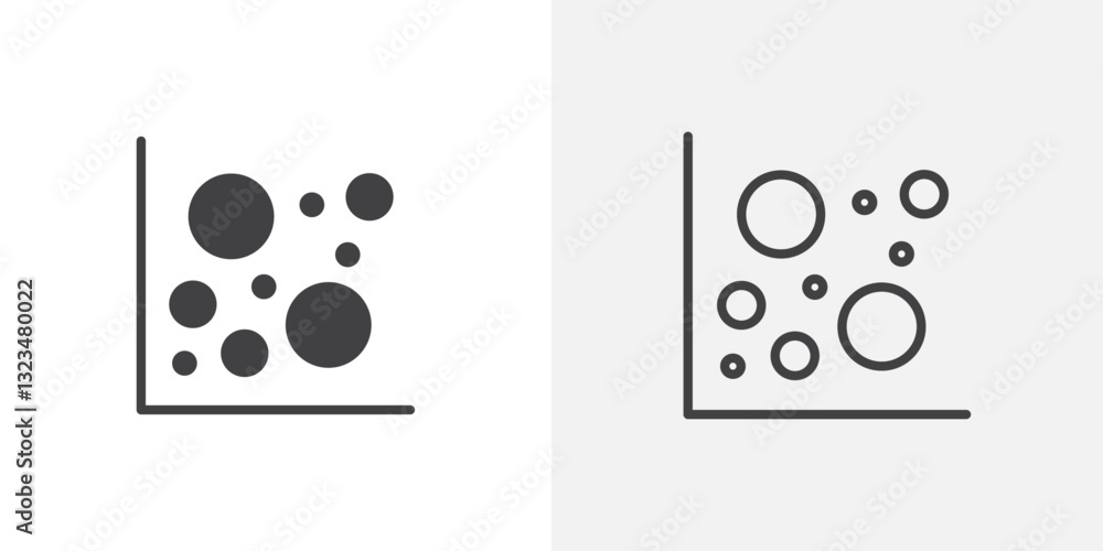 Poster heat map icons in filled and outline versions for ui designs