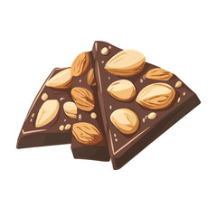 Simple flat 2D icon almond brittle chocolate isolated on transparent background, vector, vector, flat design, animation design, simple flat 2D icon, clipart
