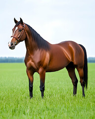 Obraz premium Brown horse in a field