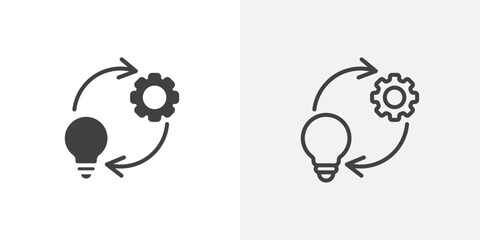 Implementation iconsin filled and outline versions for ui designs