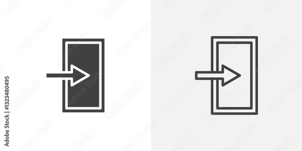 Poster inside icons in filled and outline versions for ui designs