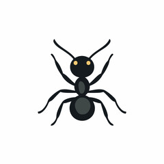 Simple flat 2D icon black ant isolated on transparent background, vector, vector, flat design, animation design, simple flat 2D icon, clipart
