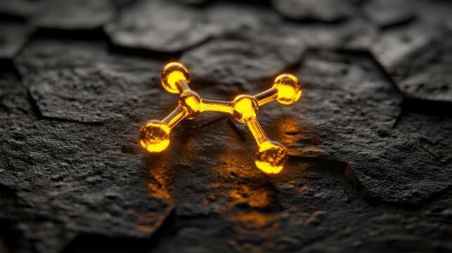 Illuminated molecule on textured surface