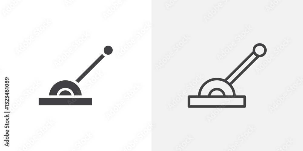 Poster lever icons in filled and outline versions for ui designs
