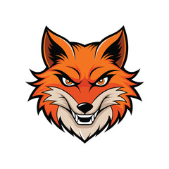 A fierce stylized fox head logo design
