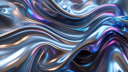 Obraz premium Shiny silver fabric with a purple and blue swirl