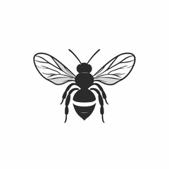 My Simple flat 2D icon black bee logo icon isolated on transparent background, vector, vector, flat design, animation design, simple flat 2D icon, clipart