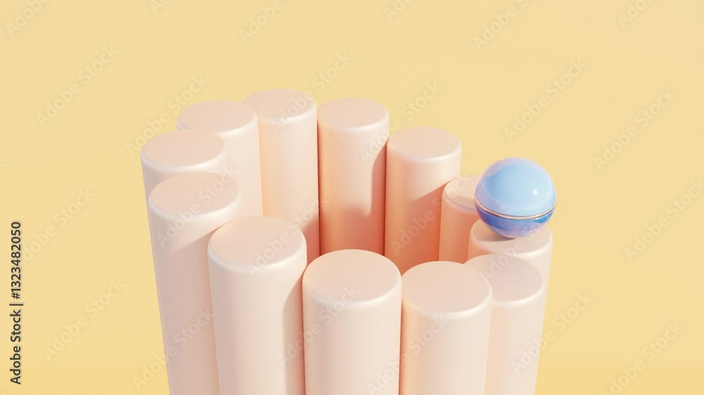 Poster abstract 3d minimalist background with geometric figures in a continuous loop, perfect for creative 
