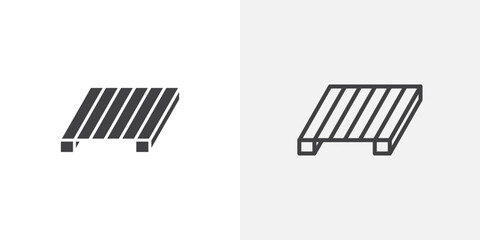 Pallet icons in filled and outline versions for ui designs