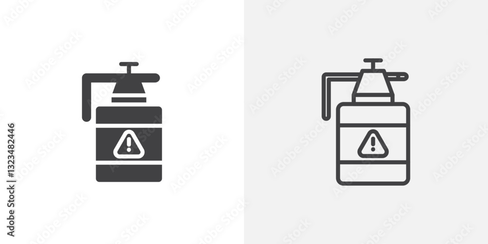 Fototapete pesticide icons in filled and outline versions for ui designs
