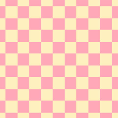 Pink and Yellow Checkered Pattern Background