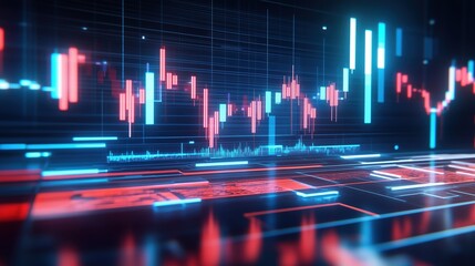 Dynamic crypto trading background with multilayered chats, modern data overlay and trending analytics