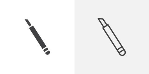 Scalpel icons in filled and outline versions for ui designs