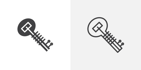 Sitar icons in filled and outline versions for ui designs