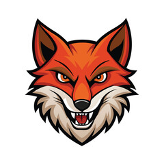 A fierce stylized fox head logo design