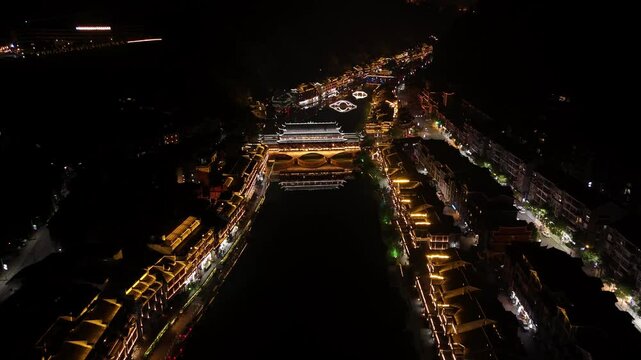 Fenghuang Ancient Town China by Drone