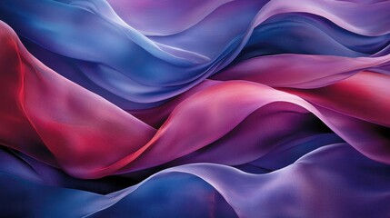 Obraz premium Colorful Flowing Fabric Waves in Shades of Blue and Purple