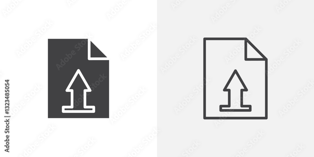 Poster Upload file icons in filled and outline versions for ui designs