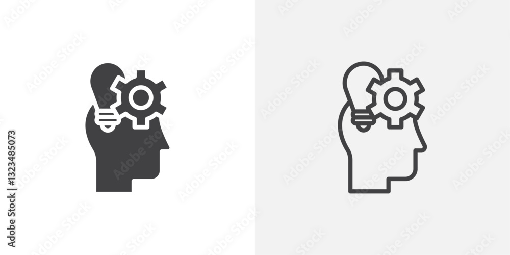 Poster understand icons in filled and outline versions for ui designs