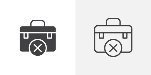 Unemployment icons in filled and outline versions for ui designs