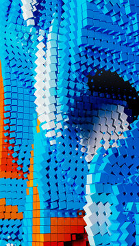 Dynamic abstract design featuring colorful 3D cube shapes