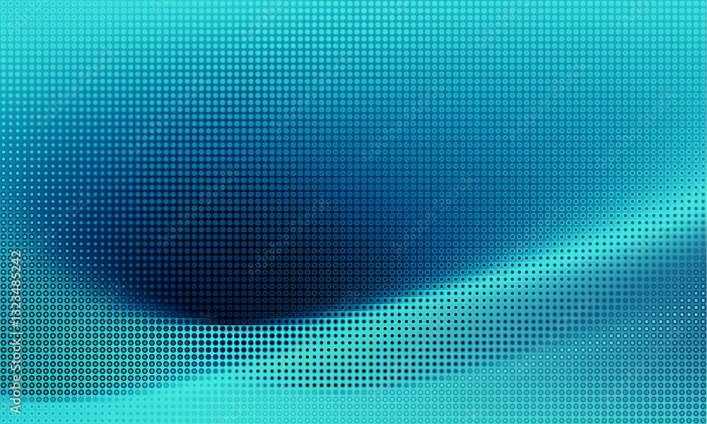 Fototapete Pixilated abstract Energy background. Halftone effect. Vector image. Small particles with overlay moire effect