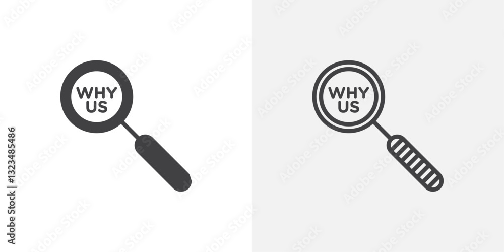 Poster why us icons in filled and outline versions for ui designs
