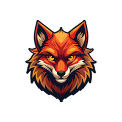 A fierce stylized fox head logo design