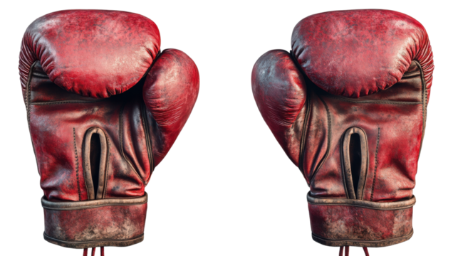 Boxing gloves on transparent background