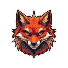 A fierce stylized fox head logo design