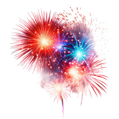 fireworks celebration on transparent background