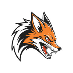Obraz premium A fierce stylized fox head logo design