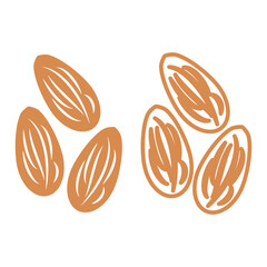 almond icon vector design symbol templates