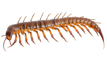 Obraz premium Sharp and Clear Centipede Side View - Isolated on White