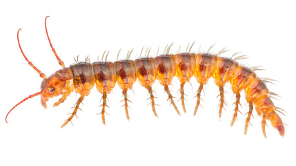 Fototapeta premium Bug Anatomy: Side Profile of a Centipede in PNG Format