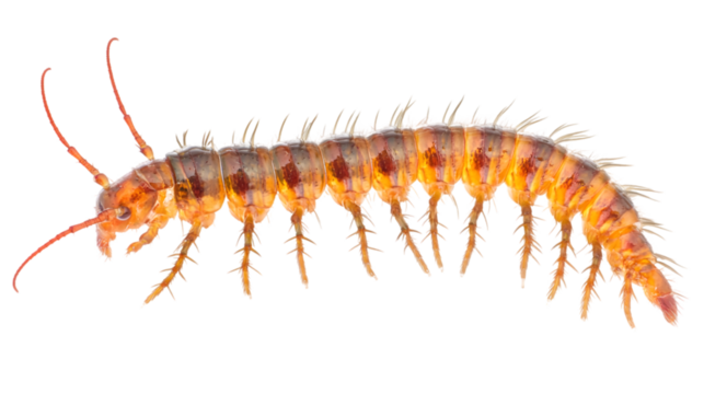 Bug Anatomy: Side Profile of a Centipede in PNG Format
