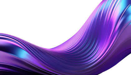 abstract fluid holographic iridescent purple curved wave isolated on transparent background png.