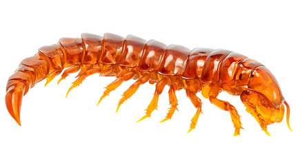 Fototapeta premium Detailed Arthropod: Side View of a Centipede PNG