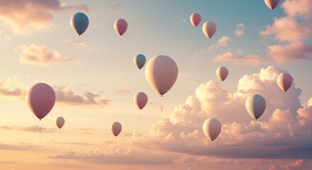 Obraz premium Balloons floating in the sky