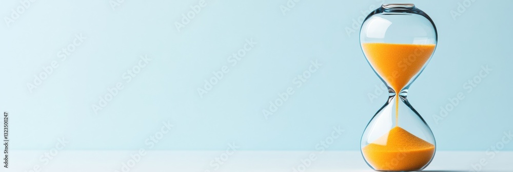 Aufkleber Minimalist Time Flow Precision Hourglass in Soft Blue Aesthetic - Productivity Design Visualizing Modern Time Management for Digital Entrepreneurs
