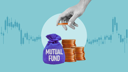 Mutual fund rough is shown using the text on burlap sack. Making money with mutual funds for...