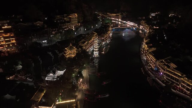 Fenghuang Ancient Town China by Drone