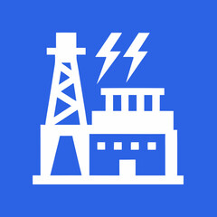 Obraz premium Vector Power Plant Icon with Lightning Bolts for Industrial Design, Engineering, and Energy Branding