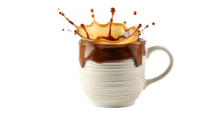 Journalist's Coffee Fix, Rippled Splash, Rustic Burlap