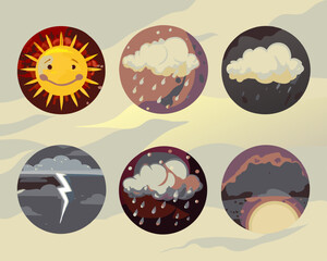 Fototapeta premium vector set of weather icons