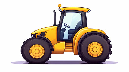 Cartoon yellow tractor illustration