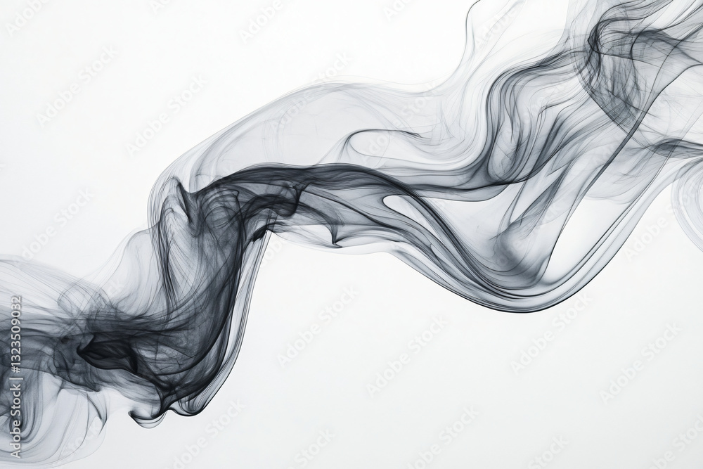 Aufkleber Intriguing smoke effect with abstract swirls in light grey tones creating a unique and artistic background design