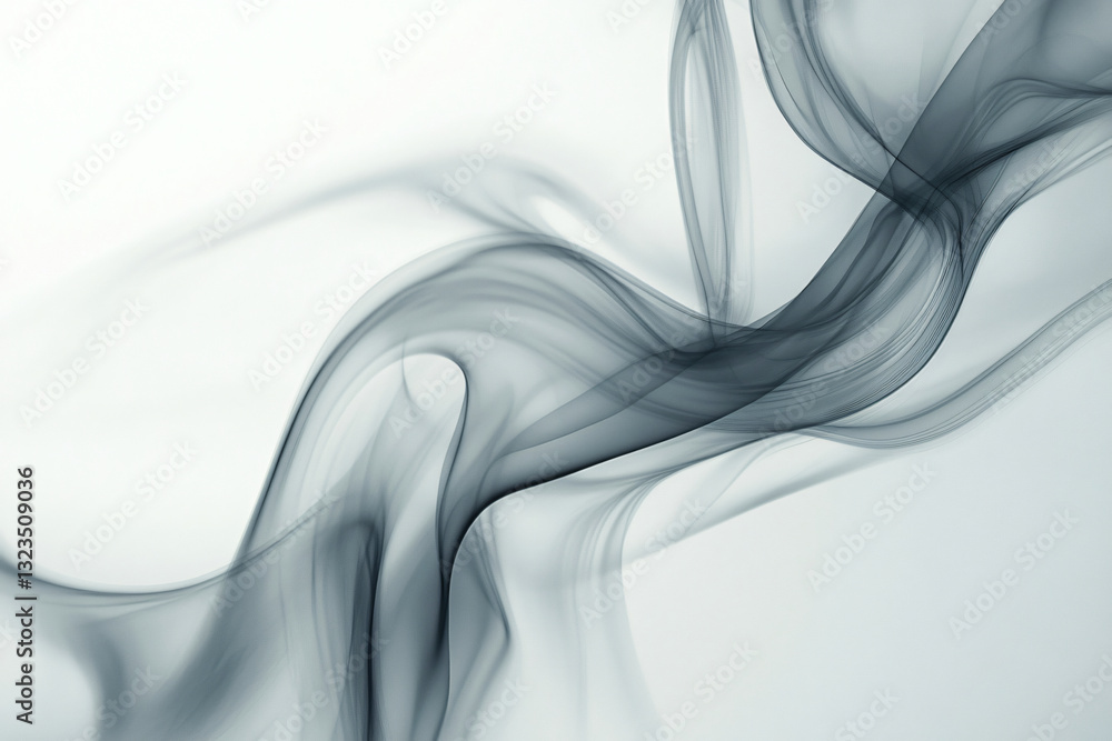 Aufkleber Soft and dreamy smoke in the air with abstract swirls in light grey tones creating a mysterious and calm ambiance